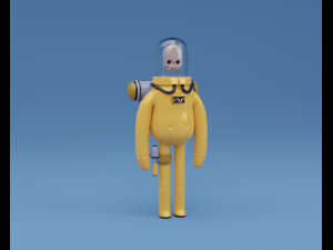 astronaut character skeleton space 3D Model