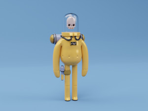 astronaut character skeleton space 3D Model