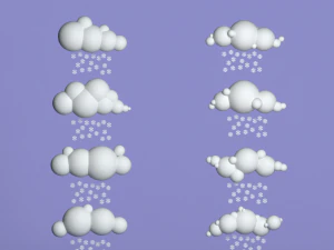 48 low poly clouds bundle low-poly 3D Model