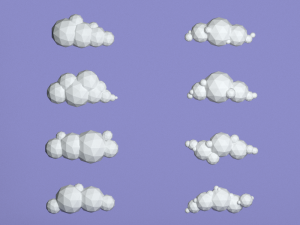 48 low poly clouds bundle low-poly Modelo 3D
