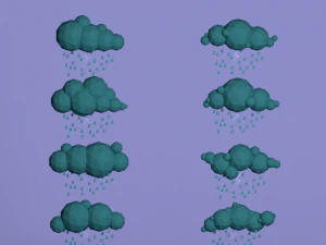 48 low poly clouds bundle low-poly 3D Model