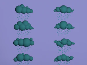 48 low poly clouds bundle low-poly 3D Model