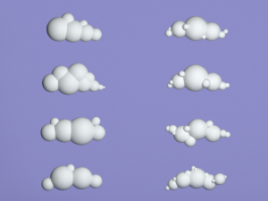 48 low poly clouds bundle low-poly Modelo 3D