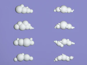 48 low poly clouds bundle low-poly 3D Model