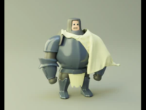 kartun ksatria mmo poli rendah Model 3D