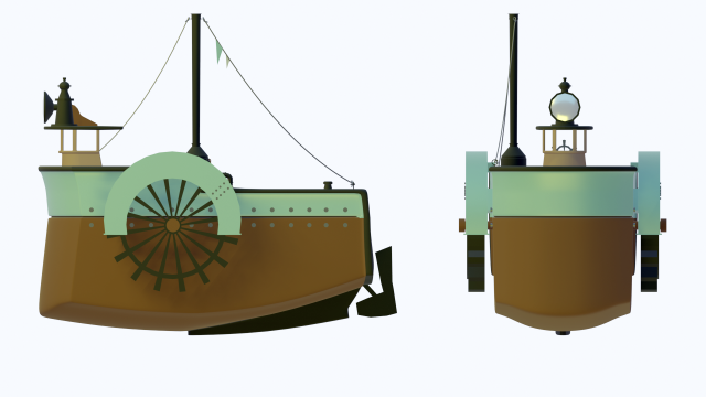 cartoon ship tug low-poly 3D 모델 .c4d .max .obj .3ds .fbx .stl .blend 