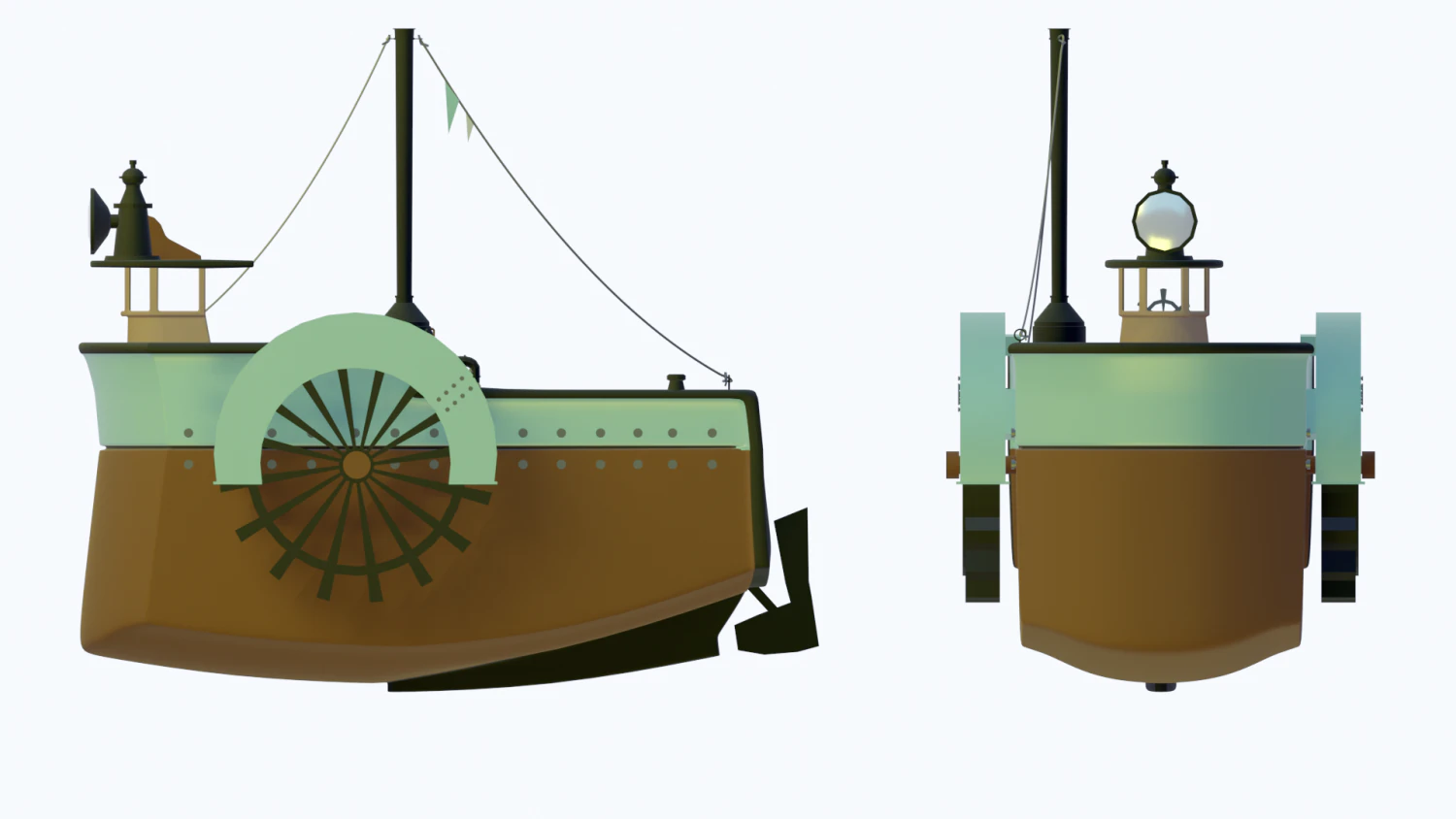 cartoon ship tug low-poly 3D Model .c4d .max .obj .3ds .fbx .stl .blend 