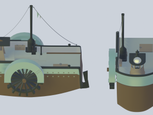 cartoon ship tug low-poly 3D 모델