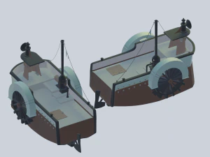 cartoon ship tug low-poly 3D Model