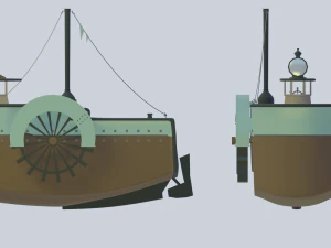 cartoon ship tug low-poly 3D Model