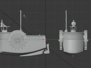 cartoon ship tug low-poly 3D Model