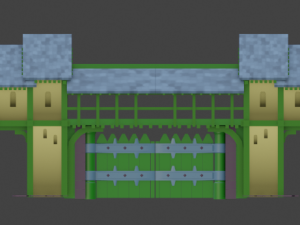 castle gate wall fortress to play low-poly Modelo 3D