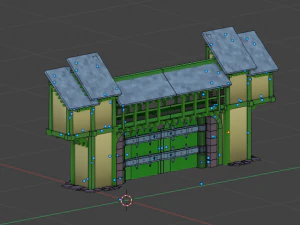 castle gate wall fortress to play low-poly 3D Model