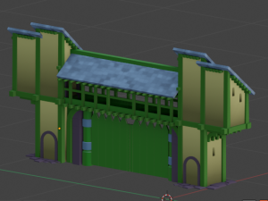 castle gate wall fortress to play low-poly Modelo 3D
