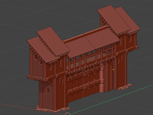 castle gate wall fortress to play low-poly Modelo 3D