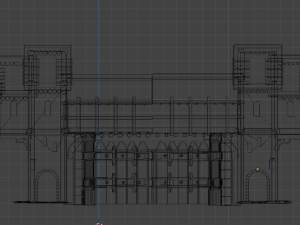 castle gate wall fortress to play low-poly Modelo 3D