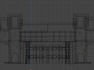 castle gate wall fortress to play low-poly 3D Model