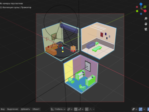 rooms in isometric city low-poly 3D 模型