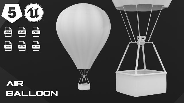 air balloon 3D Model .c4d .max .obj .3ds .fbx .stl .blend 