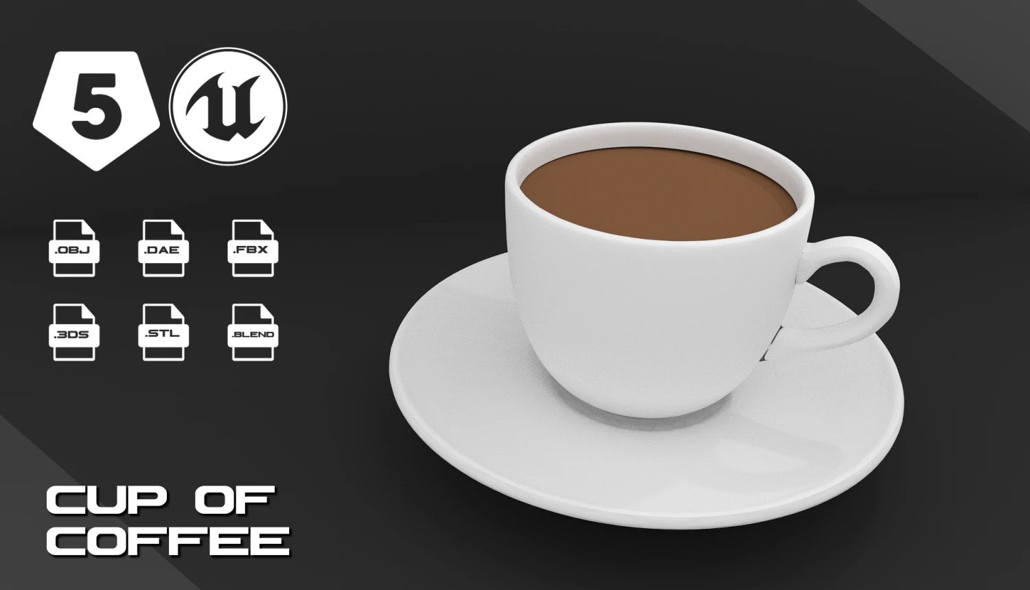cup of coffee 3D Model .c4d .max .obj .3ds .fbx .stl .blend