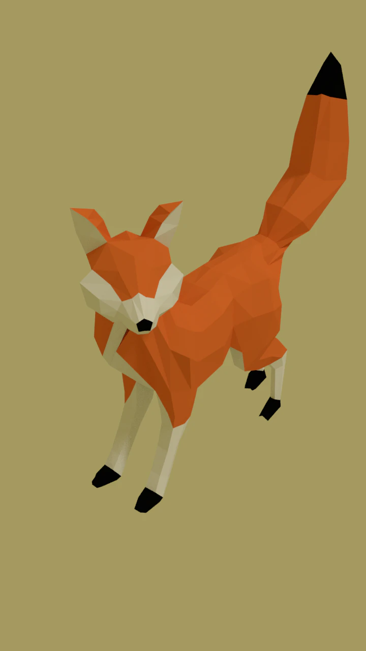 low poly fox 3D Model .c4d .max .obj .3ds .fbx .stl .blend 