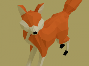 low poly fox 3D मॉडल