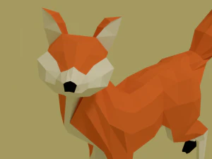 low poly fox 3D Model