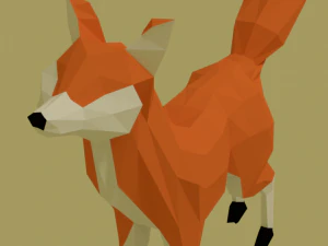 low poly fox 3D Model