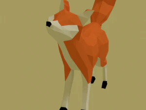 low poly fox 3D Model