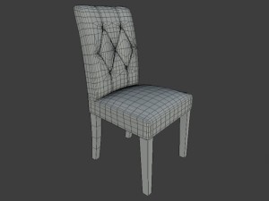 leather cushioned chair pbr 3D Model