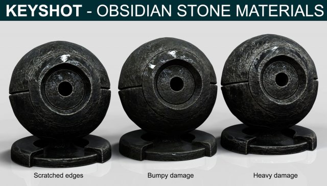 keyshot - obsidian stones CG Dokuları .c4d .max .obj .3ds .fbx .stl .blend 