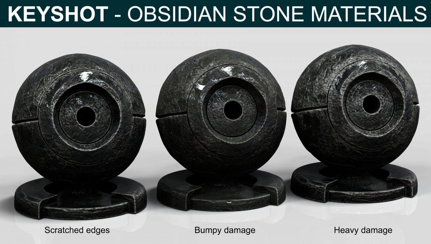 keyshot - obsidian stones CG Textures .c4d .max .obj .3ds .fbx .stl .blend 