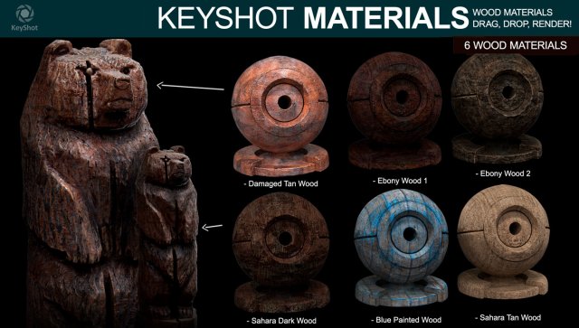 wood materials for keyshot CG テクスチャ .c4d .max .obj .3ds .fbx .stl .blend 