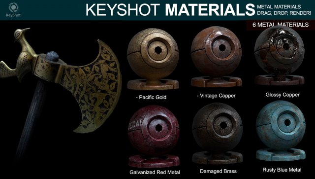 metal materials for keyshot part 4 CG Dokuları .c4d .max .obj .3ds .fbx .stl .blend 