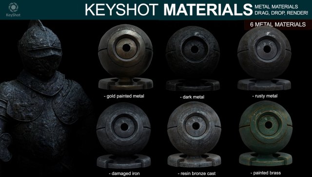 metal materials for keyshot part 2 CG Textures .c4d .max .obj .3ds .fbx .stl .blend 