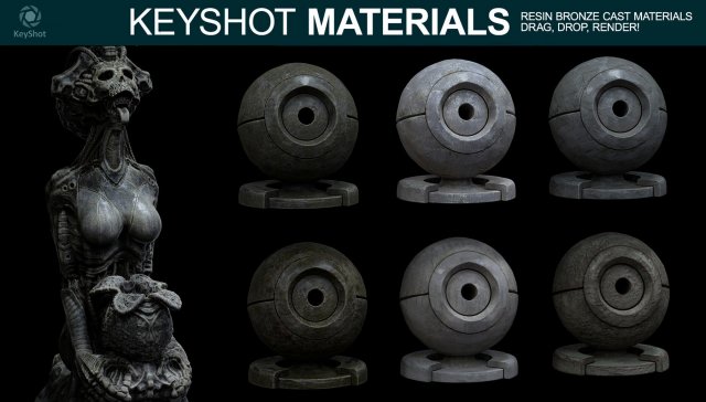 resin bronze cast materials for keyshot CG Textures .c4d .max .obj .3ds .fbx .stl .blend 