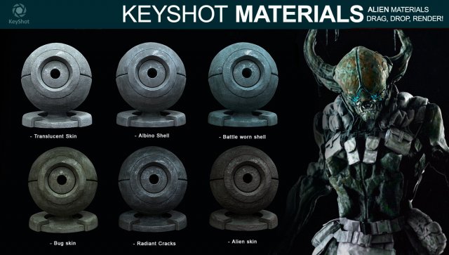alien materials for keyshot CG Texturen .c4d .max .obj .3ds .fbx .stl .blend