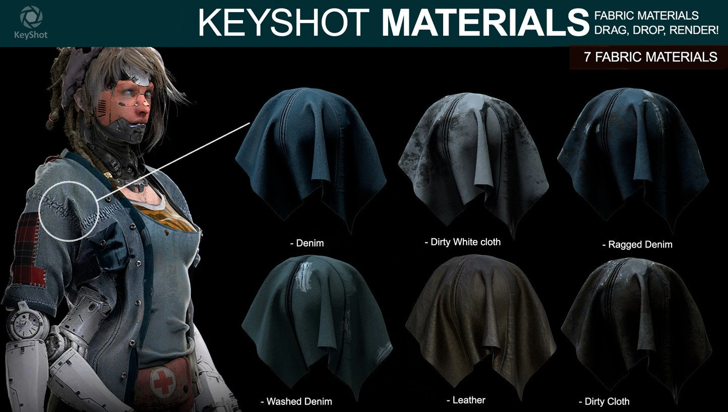 fabric materials for keyshot CG Textures .c4d .max .obj .3ds .fbx .stl .blend