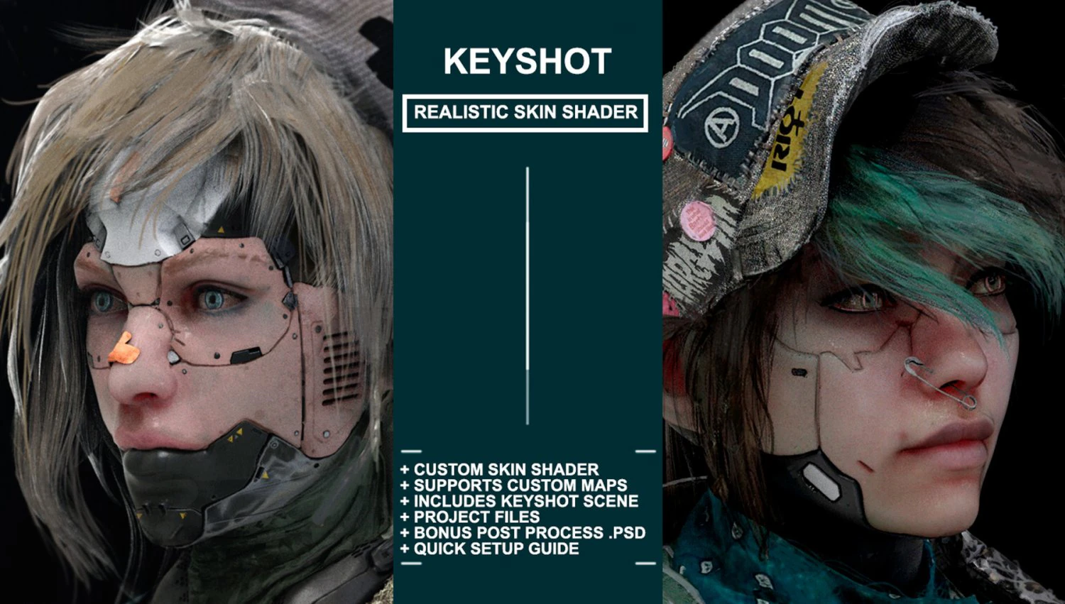realistic skin shader for keyshot CG Textures .c4d .max .obj .3ds .fbx .stl .blend 