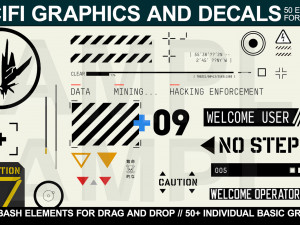 sci-fi graphics and decals - vol1 Modèles 3D en vedette