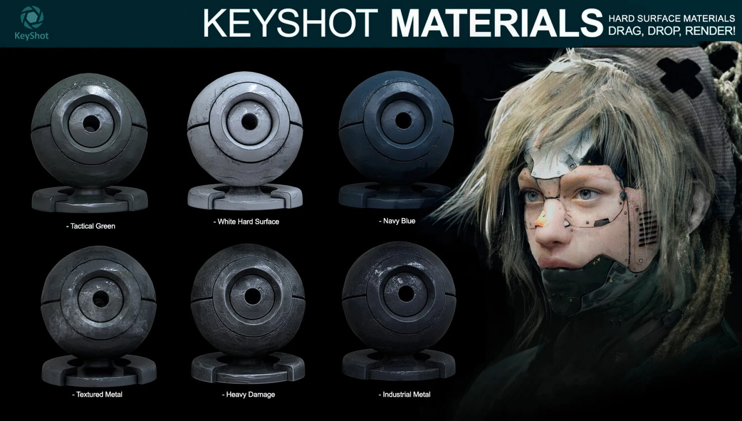 Hard Surface Materials for Keyshot CG Textures .c4d .max .obj .3ds .fbx .stl .blend 