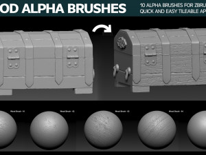 Wood Alpha Brushes for Zbrush CG Textures