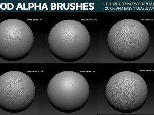Wood Alpha Brushes for Zbrush CG Textures