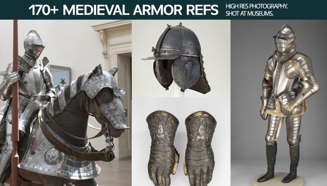Reference Pack - Medieval Armors CG 텍스쳐 .c4d .max .obj .3ds .fbx .stl .blend 