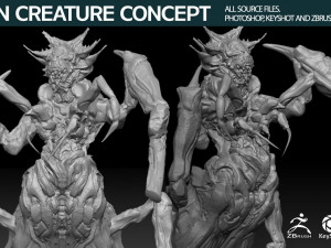 Alien Creature Concept 3D Model