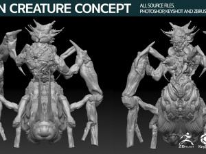 Alien Creature Concept 3D Model