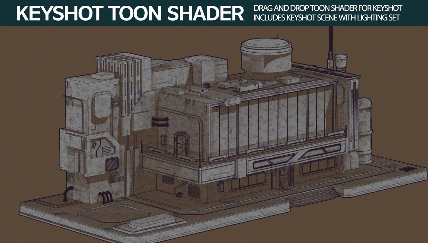 Toon Shader for Keyshot 3D Model .c4d .max .obj .3ds .fbx .stl .blend 