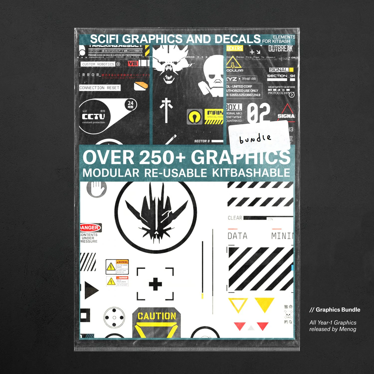 &Uuml;st&uuml;n Bilim Kurgu &Ccedil;ıkartmaları Paketi CG Dokuları .c4d .max .obj .3ds .fbx .stl .blend 