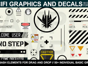 &Uuml;st&uuml;n Bilim Kurgu &Ccedil;ıkartmaları Paketi CG Dokuları