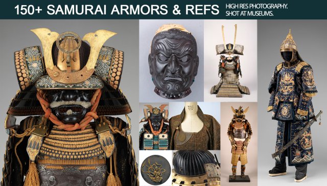 Reference Pack - Samurai Armors CG 텍스쳐 .c4d .max .obj .3ds .fbx .stl .blend 